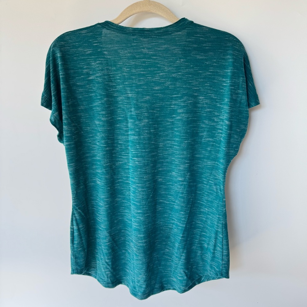Faded Glory Womens T Shirt with Chest Pocket Turquoise Blue Green Medium - Picture 2 of 9